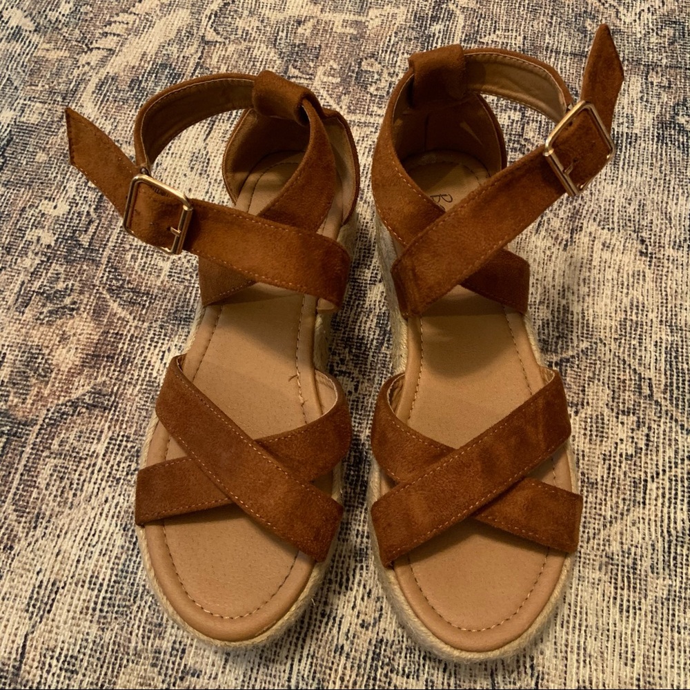 Burnt Orange platform sandals
